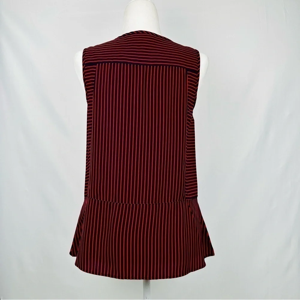 Tommy Hilfiger - Red and Blue - Sleeveless Button up Blouse Size:  S/P - Picture 3 of 10
